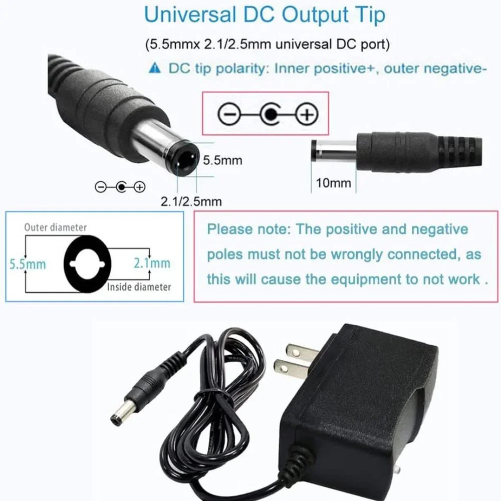 6V 2A Power Supply Adapter 100-240 AC to DC 6V 2A (2000mA)